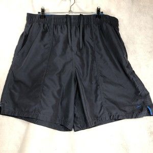 Speedo Men's Size XL, Trunks Swim Shorts Gray, Drawstring Waist, Back Zip Pocket